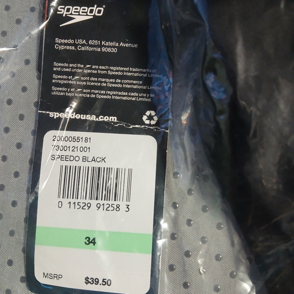 Speedo Mens Swimsuit Powerflex Eco Solid Swim Briefs black Size 34 Nwt - Picture 3 of 9